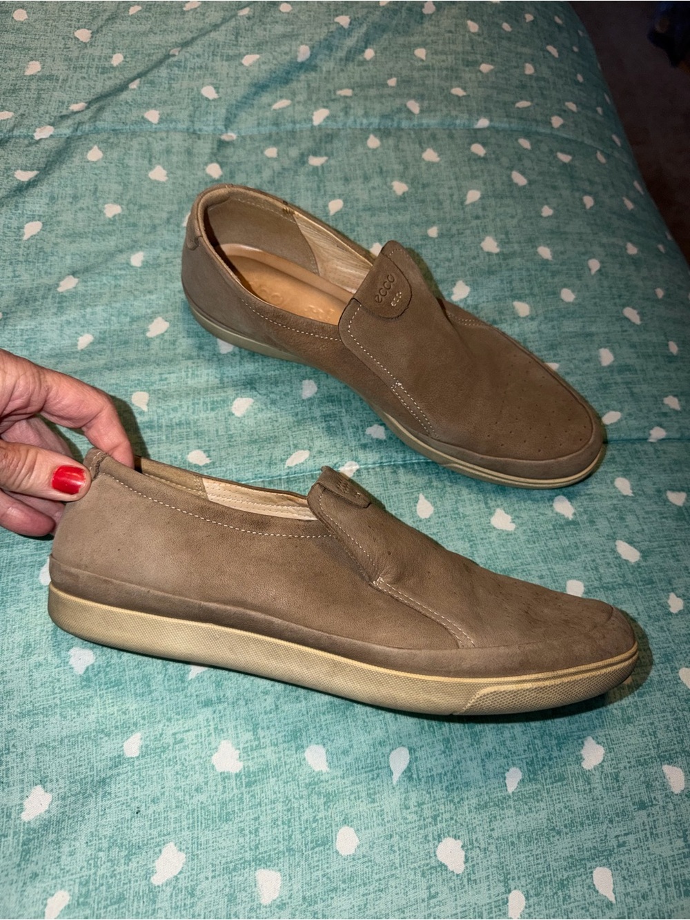 ECCO Woman’s Sz 10 Slip-On Suede Casual Shoe - Tan Brown. MUST BE BUNDLED